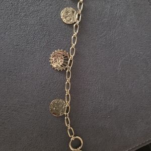 Gold Coin Charm Bracelet